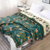 Boho Breathable Flower Bird Reversible Quilt